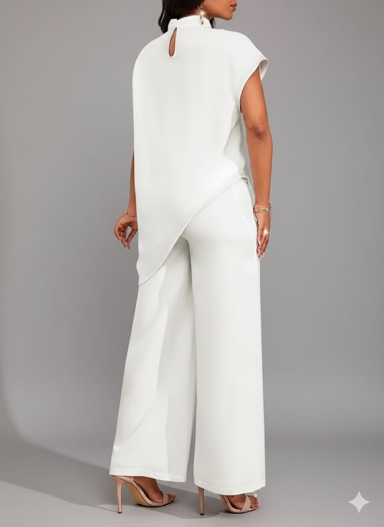 Women’s 2-Piece Long Sleeve T-Shirt & Joggers Set – Elegant Loungewear Minimalist Casual Outfit Coordinated Tracksuit For Fashion-Conscious Women