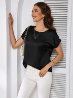 Niswa Style Elegantly Women’s Short-Sleeved T-Shirt, Casual Round Neck, Fashionable And Semi-Formal