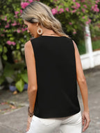 Classic Summer Blouse For Women, NISWA STYLE V-Neck Sleeveless Tank, Loose Fit, Lightweight Style