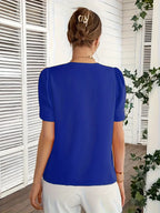 Elegant V-Neck Blouse, Non-See-Through Smooth Fabric, Casual And Office Shirt, Wardrobe Essential