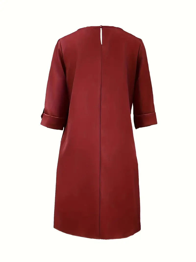 Elegant Women's  Casual Dress – Neutral Tones, Loose Fit Everyday & Formal Outfits Comfortable And Stylish