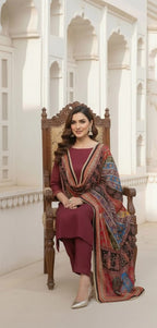 Colourful Ethnic Suit Set With Spectacular Embellished Mirrored Dupatta
