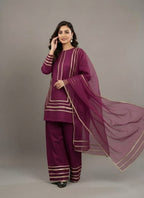 Elegant Ethnic Wear Maroon Gota Patti Suit