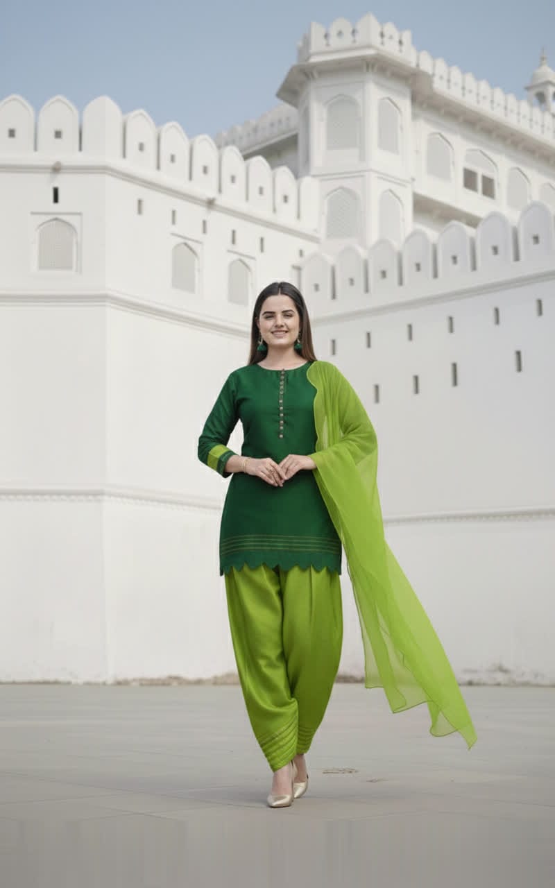 Premium Three Piece Cotton Silk Suit With Organza Dupatta - Stitched Shirt & Trouser Set
