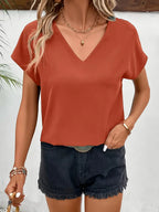 Casual V-Neck Sleeveless Top, Regular Fit, All Season Versatile Blouse For Casual & Everyday Wear