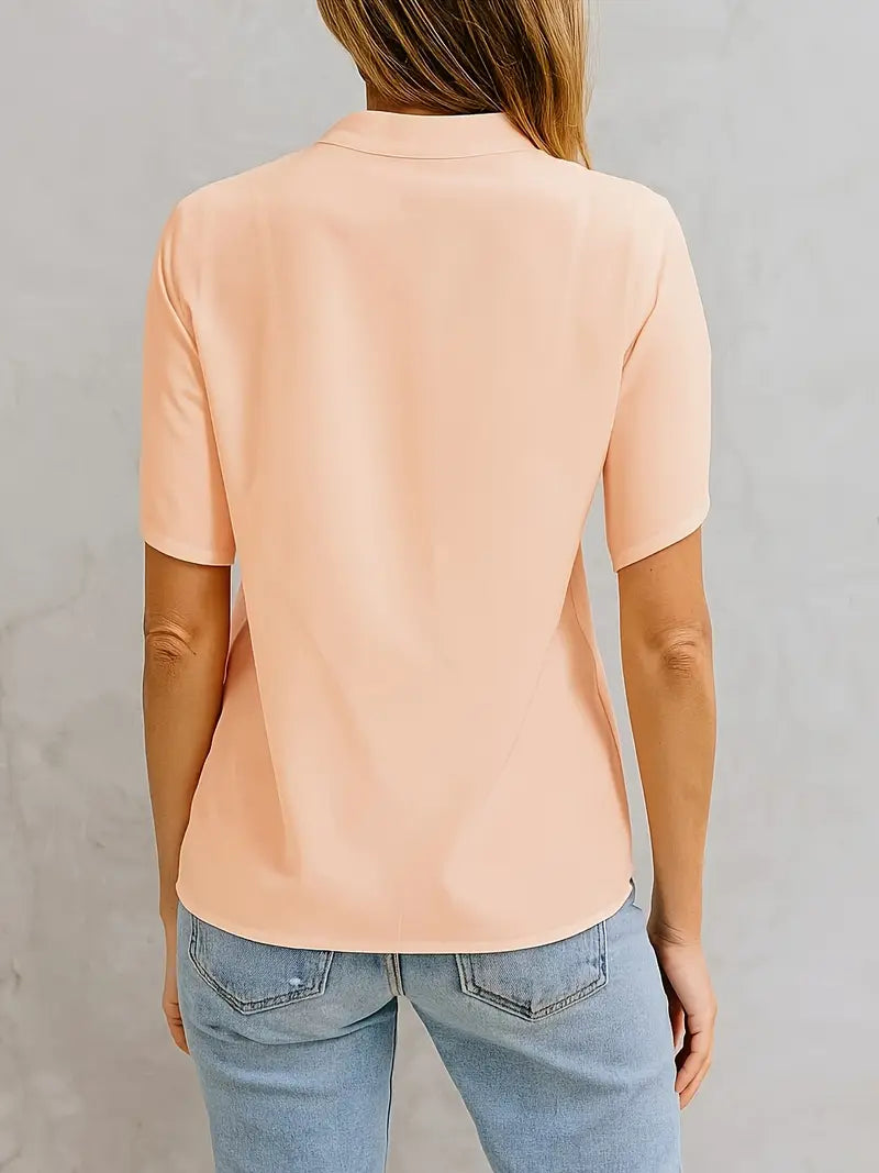 Elegant Summer Fashion Top, Sophisticated Office And Casual Wear, Lightweight Comfortable Blouse
