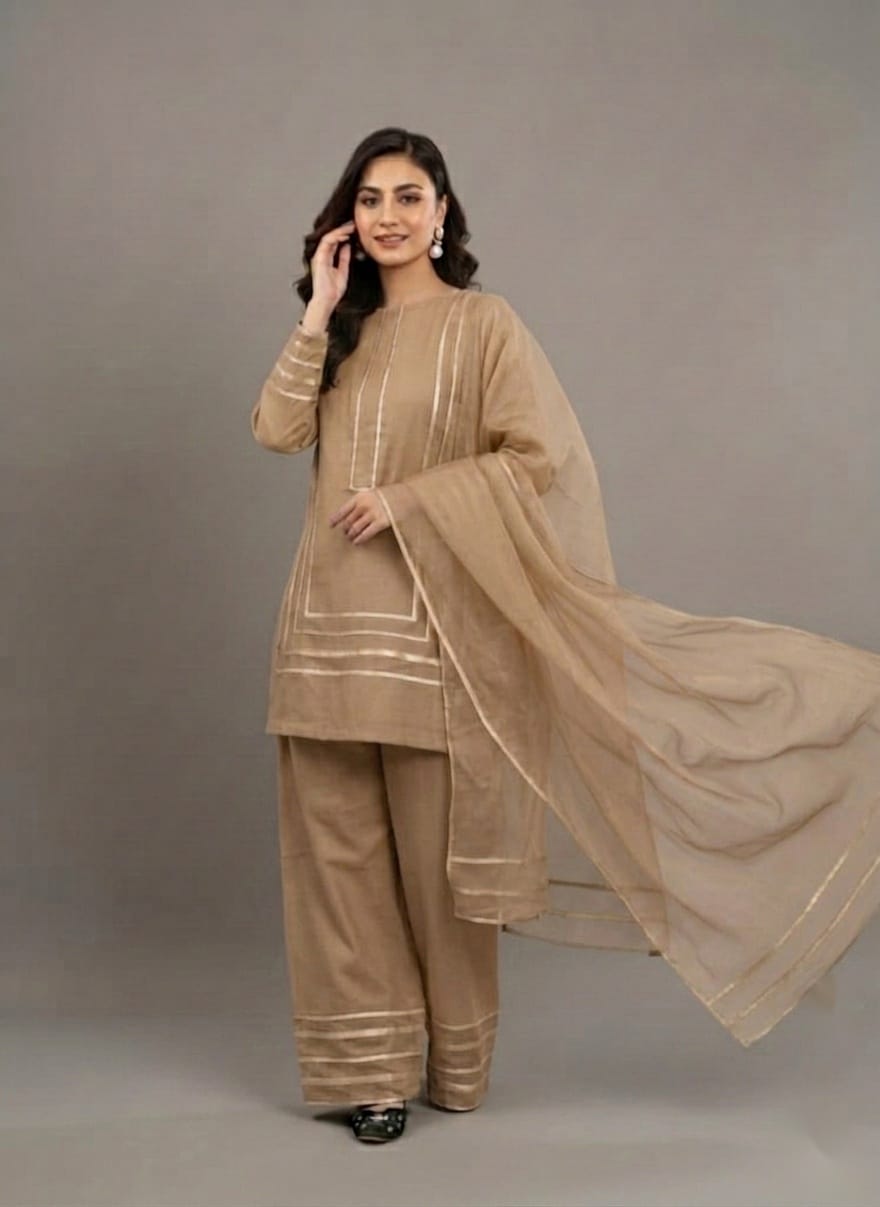 Elegant Ethnic Wear Maroon Gota Patti Suit