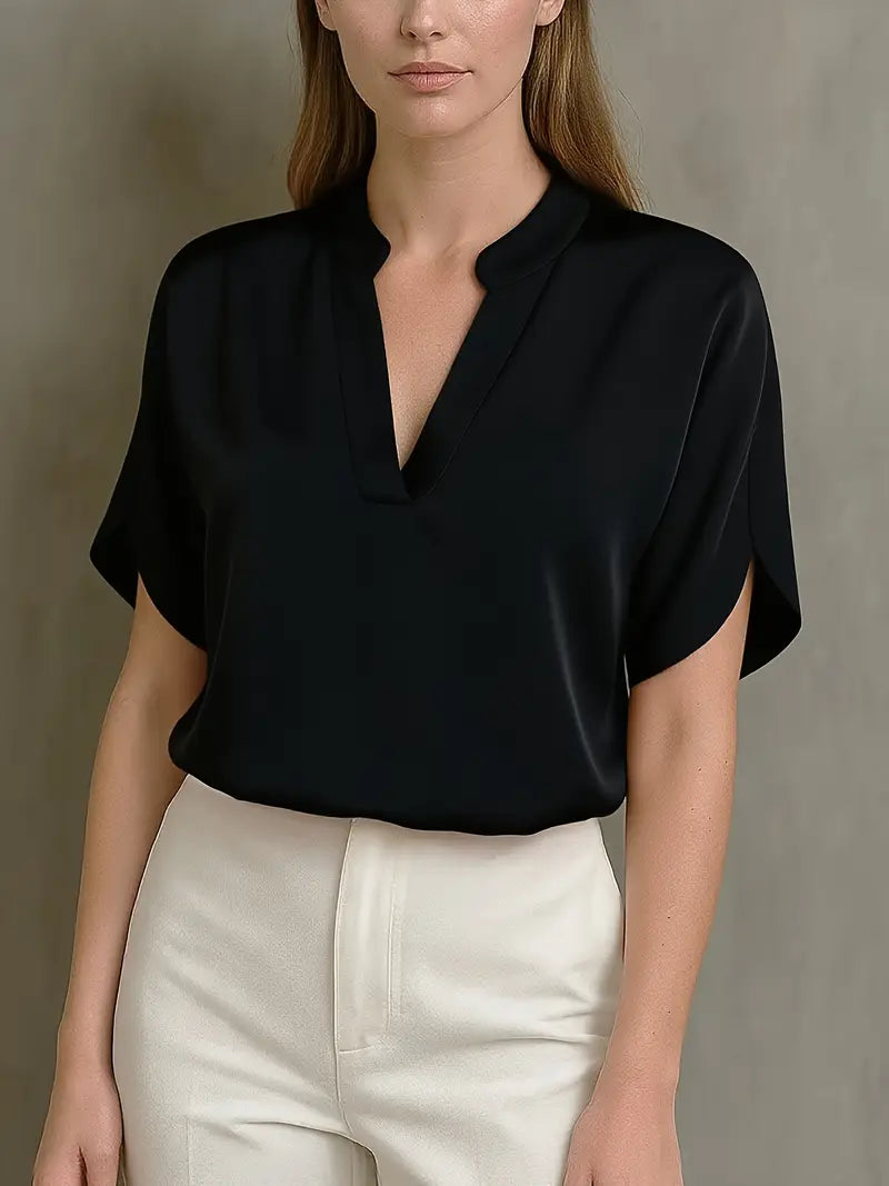 Elegant Summer Fashion Top, Sophisticated Office And Casual Wear, Lightweight Comfortable Blouse