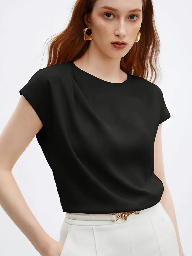 Women’s Clothing – Stylish Shirt For Office Wear, Sophisticated Design, Versatile Women’s Top