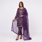 Red Luxury Festive Suit With Zari & Tilla Work