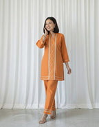 Cotton Slub Kurti Palazzo Set – Soft Co-Ord With Elegant Lace Detailing - Comfortable Daily Wear Kurta & Palazzo For Women