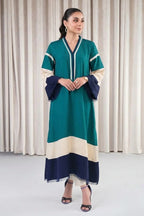 Teal Blue Linen Co-Ord Outfit With Straight Pants