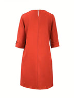 Elegant Women's  Casual Dress – Neutral Tones, Loose Fit Everyday & Formal Outfits Comfortable And Stylish