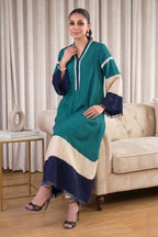 Teal Blue Linen Co-Ord Outfit With Straight Pants