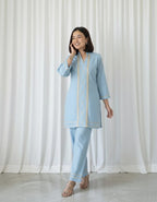 Cotton Slub Kurti Palazzo Set – Soft Co-Ord With Elegant Lace Detailing - Comfortable Daily Wear Kurta & Palazzo For Women