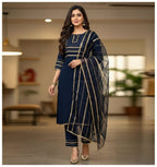 Asymmetrical Gota Patti Kurta Set – Light Gold Embroidered Bodice, Flounce Sleeves, Gold Trim Salwar Kameez With Sheer Gota Dupatta.