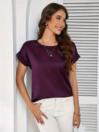 Niswa Style Elegantly Women’s Short-Sleeved T-Shirt, Casual Round Neck, Fashionable And Semi-Formal