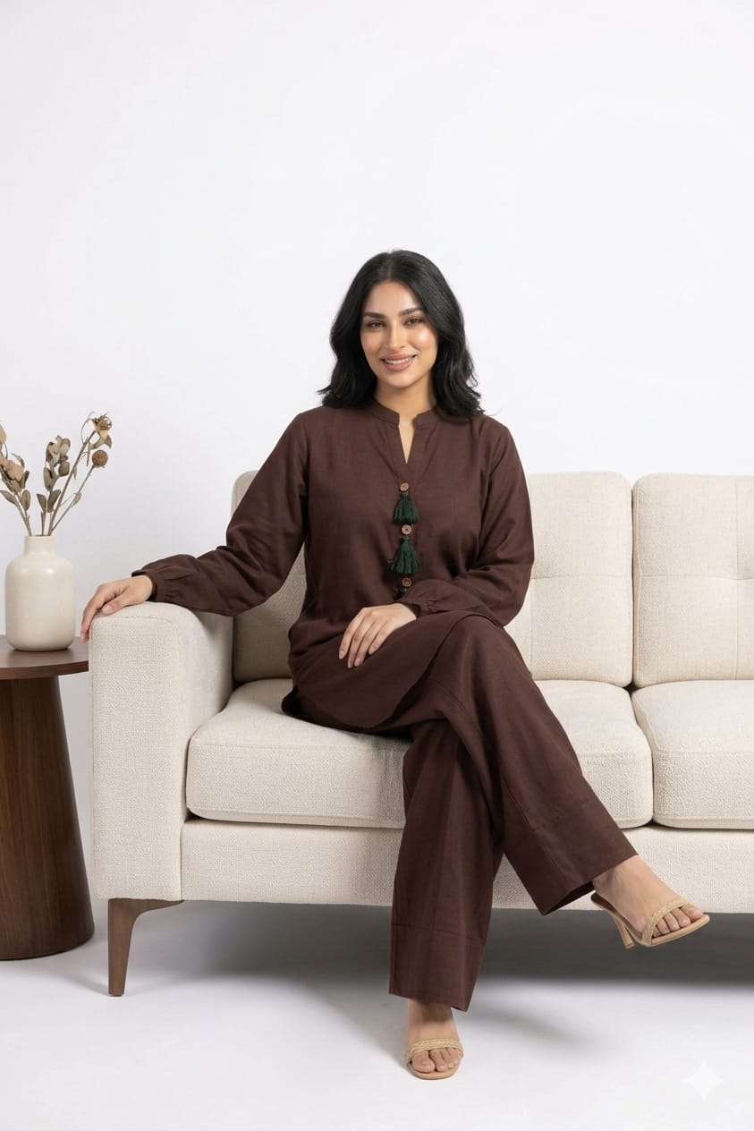 Elegant Farshi Salwar Suit Loose Fit Kurta with Wide Paincha Cotton Bottom