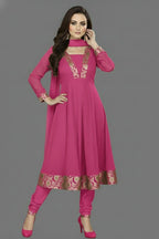 Premium Anarkali Dress Set – Women’s Churidar Suit With Chiffon Dupatta In Multiple Shades Party Wear & Festive Outfit.