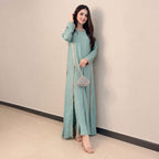 Luxury Silk Suit With Embroidered Lace