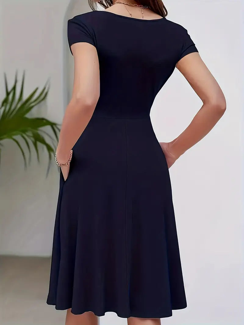 Elegant A-Line Skirt Dress For Women – Versatile Office To Party Outfit | Formal & Casual Chic Wear | Flattering Fit With Structured Waist For Women