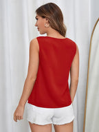 Solid Notch Neck Tank Top, Casual Sleeveless Top, Lightweight And Comfortable, Versatile Women’s Clothing