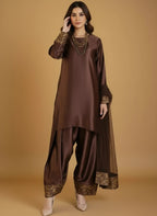 Premium Three Piece Farshi Shalwar Dress – Latest Designs - Trendy Eastern Wear - Elegant Farshi Style Outfit For Womenn