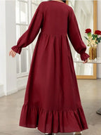 Elegant Maxi Dress for Women – Long Sleeve Flowy Formal & Casual Gown | Modest Abaya Dress, Sophisticated All-Season Fashion