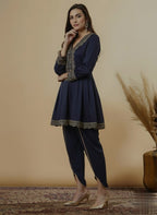 Stylish Lace Work Kurta With Dhoti Pants – Women’s Premium Ethnic Co-Ord Set.