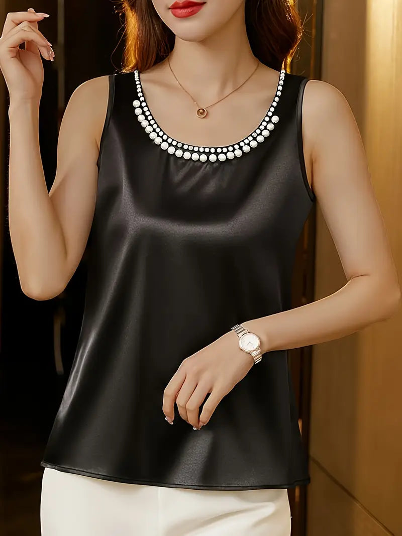 Stylish Sleeveless Blazer Jacket – Slim-Fit Color-Block Lapel Collar, Semi-Sheer Loose Fit For Office And Casual wear