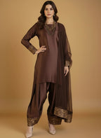 Premium Three Piece Farshi Shalwar Dress – Latest Designs - Trendy Eastern Wear - Elegant Farshi Style Outfit For Womenn