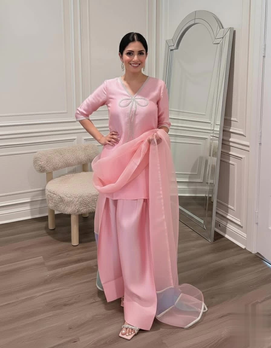 Trending Bow Detail Farshi Salwar Suit