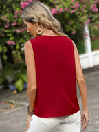 Classic Summer Blouse For Women, NISWA STYLE V-Neck Sleeveless Tank, Loose Fit, Lightweight Style