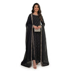 Luxury Silk Suit With Embroidered Lace