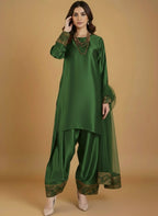 Elegant Three Piece Farshi Shalwar Suit For Women –  Latest Design Eastern Formal Wear