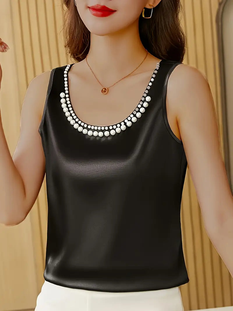 Stylish Sleeveless Blazer Jacket – Slim-Fit Color-Block Lapel Collar, Semi-Sheer Loose Fit For Office And Casual wear