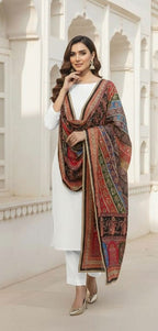 Colourful Ethnic Suit Set With Spectacular Embellished Mirrored Dupatta