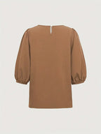 Fashionable Long Sleeve Blouse With Ruffle Details – Casual Crew Neck Shirt, Versatile Women’s Top, Ruffle Detail Blouse