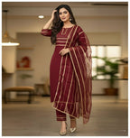 Asymmetrical Gota Patti Kurta Set – Light Gold Embroidered Bodice, Flounce Sleeves, Gold Trim Salwar Kameez With Sheer Gota Dupatta.