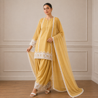 Red Luxury Pret Farshi Salwar Suit With White Lace Detailing