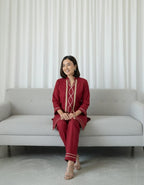 Cotton Slub Kurti Palazzo Set – Soft Co-Ord With Elegant Lace Detailing - Comfortable Daily Wear Kurta & Palazzo For Women