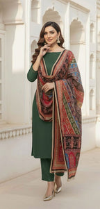 Colourful Ethnic Suit Set With Spectacular Embellished Mirrored Dupatta