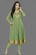 Premium Anarkali Dress Set – Women’s Churidar Suit With Chiffon Dupatta In Multiple Shades Party Wear & Festive Outfit.