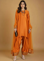 Elegant Three Piece Farshi Shalwar Suit For Women –  Latest Design Eastern Formal Wear