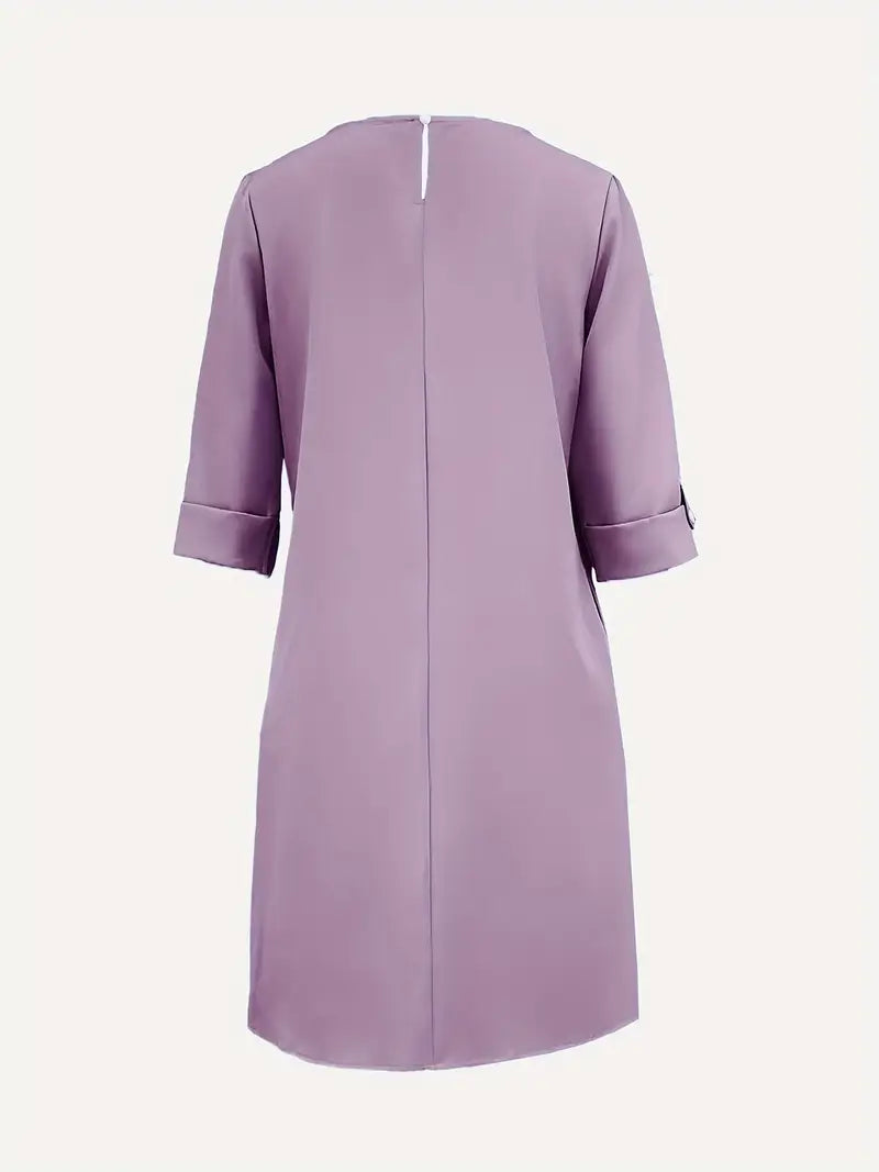 Elegant Women's  Casual Dress – Neutral Tones, Loose Fit Everyday & Formal Outfits Comfortable And Stylish