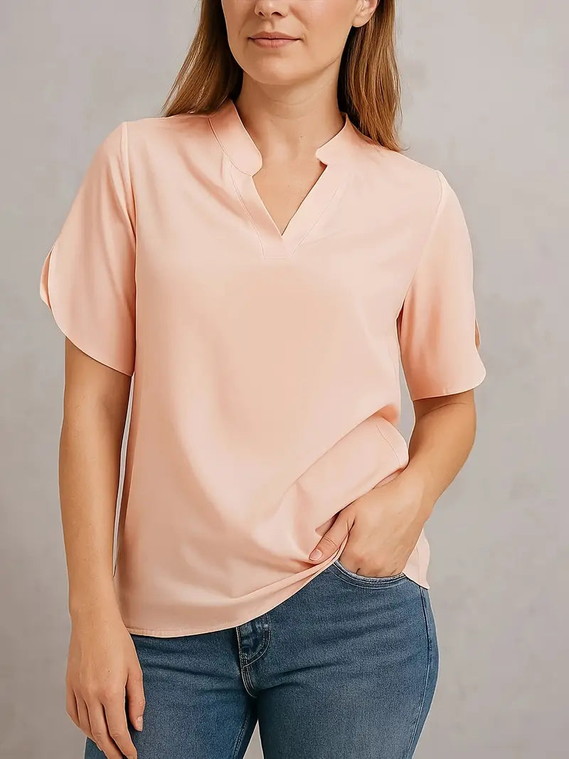 Elegant Summer Fashion Top, Sophisticated Office And Casual Wear, Lightweight Comfortable Blouse
