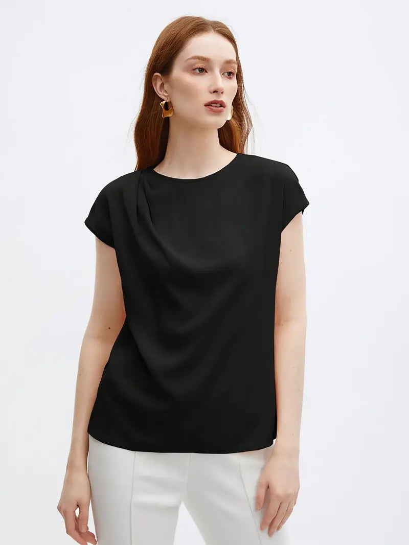 Women’s Clothing – Stylish Shirt For Office Wear, Sophisticated Design, Versatile Women’s Top