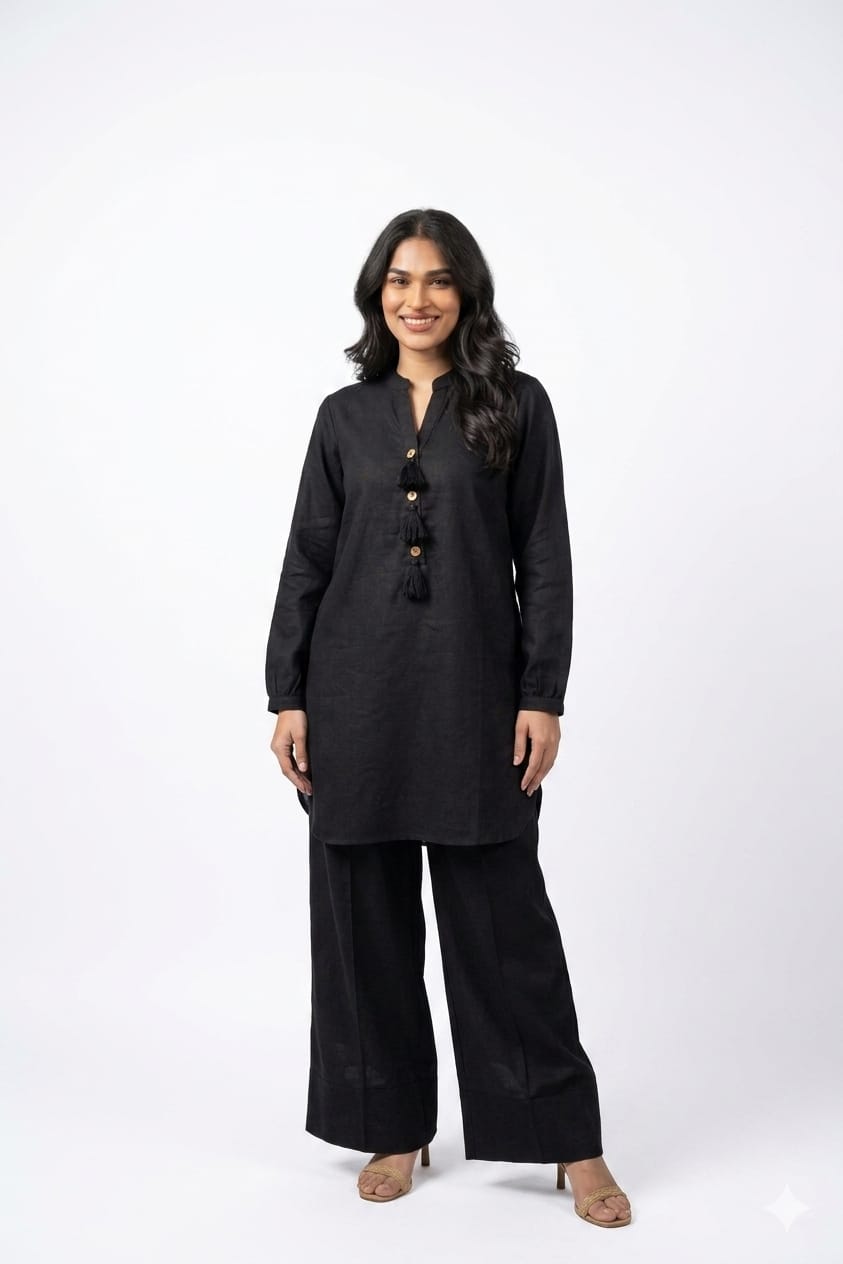 Elegant Farshi Salwar Suit Loose Fit Kurta with Wide Paincha Cotton Bottom