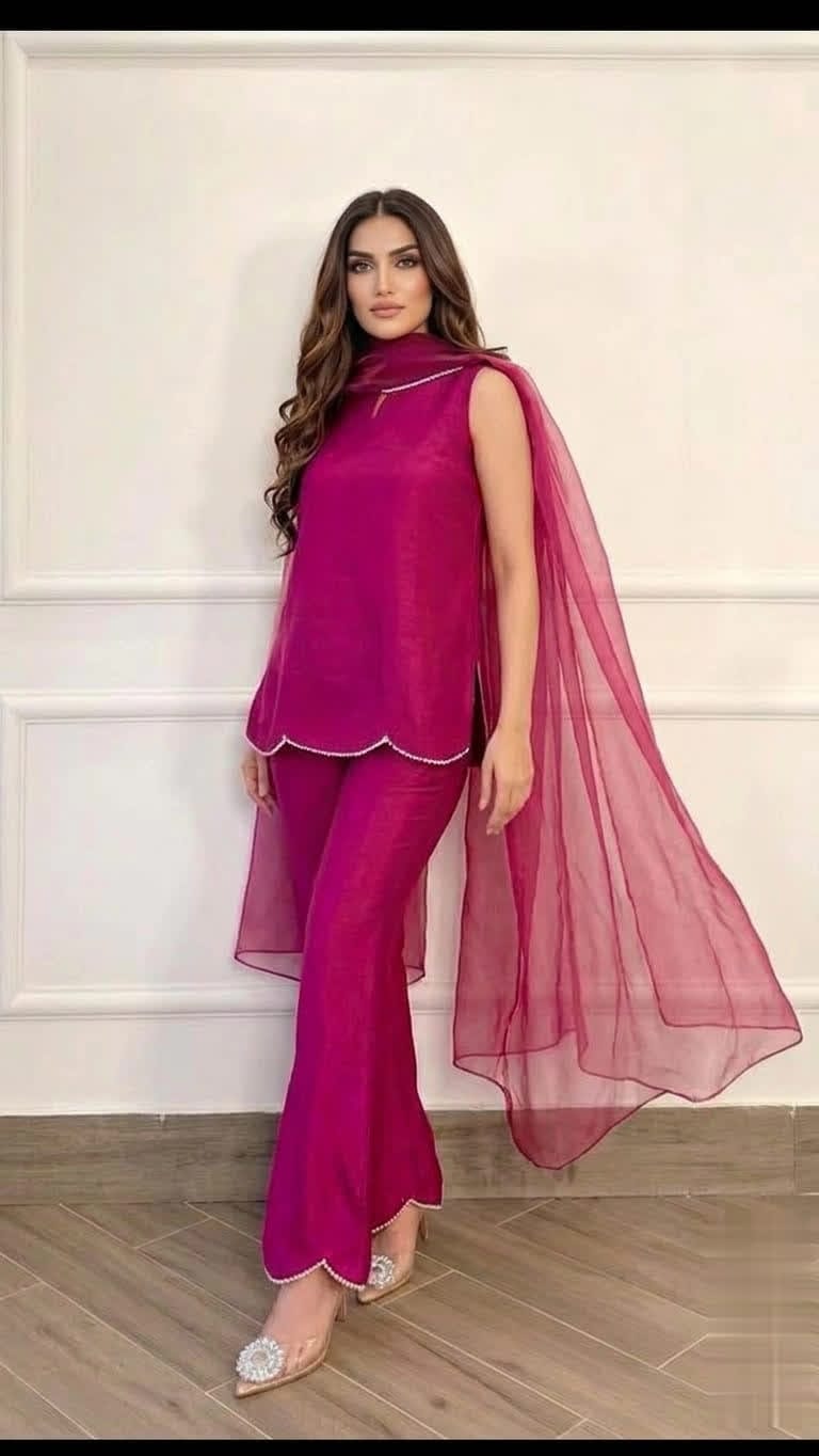 Elegant Two Piece Outfit With Matching Dupatta