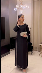 Evening Elegance Black Armani Silk Three Piece Stitched Dress